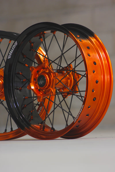 Jantes Supermotard bicolore dégradé 24H FALCO® compatibles KTM - Falco