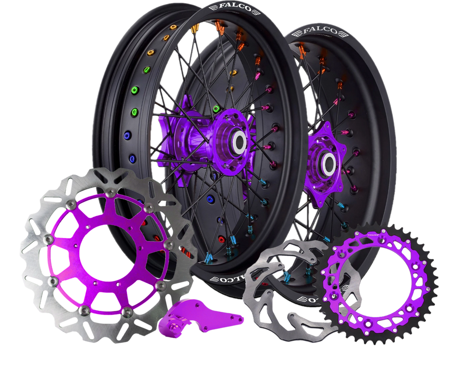 KIT COMPLET SUPERMOTARD - Falco Jantes Supermotard FALCO® 100% Personnalisables - Falco Jante supermotard Ktm wheel supermoto exc sxf Felgen cerchi supermoto jantes supermotards wheels supermotos Cr crf yz yzf yfz wr cr crf rm rmz kx kxf ktm sx sxf tm 80 85 125 250 300 450 yamaha honda suzuki kawasaki ktm husqvarna BETA FANTIC GASGAS husaberg kawasaki sherco rieju cross mx